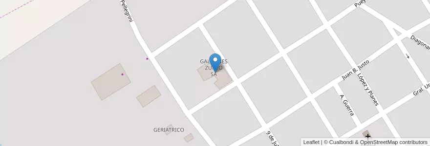 Mapa de ubicacion de GALPONES ZUAZO SA en アルゼンチン, コルドバ州, Departamento Cruz Del Eje, Municipio De Cruz Del Eje, Pedanía Cruz Del Eje, Cruz Del Eje.