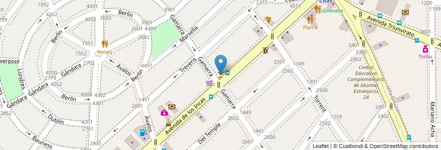 Mapa de ubicacion de Gamarra Cerveceria, Parque Chas en آرژانتین, Ciudad Autónoma De Buenos Aires, Buenos Aires, Comuna 15.