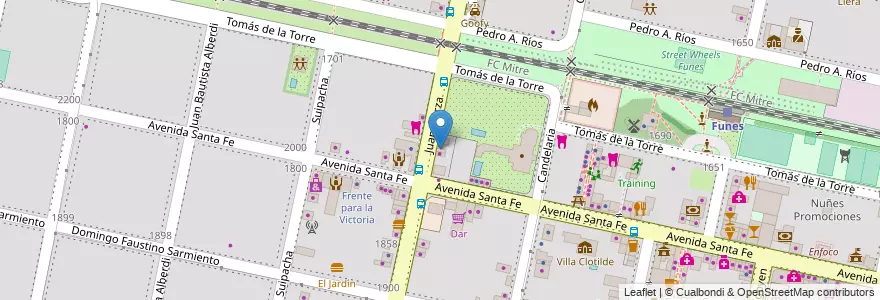 Mapa de ubicacion de Game Station en Arjantin, Santa Fe, Departamento Rosario, Municipio De Funes, Funes.