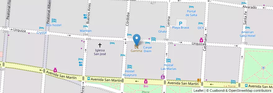 Mapa de ubicacion de Gamma en Argentinië, Salta, Capital, Municipio De Salta, Salta.