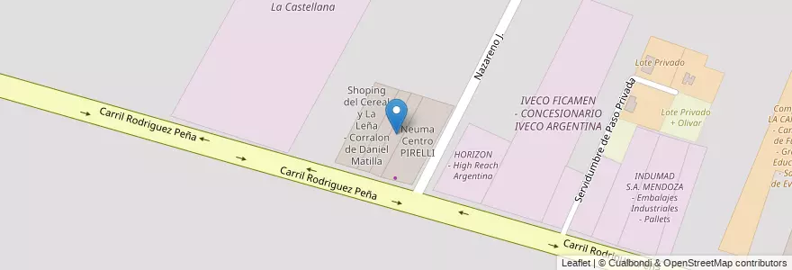 Mapa de ubicacion de GANI - Centro de Distribución Cuyo en Arjantin, Şili, Mendoza, Departamento Maipú, Distrito Luzuriaga, Maipú.