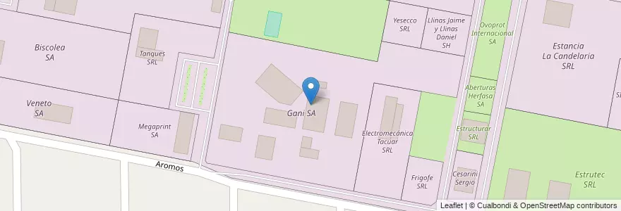 Mapa de ubicacion de Gani SA en آرژانتین, سانتافه, Departamento La Capital, Municipio De Sauce Viejo.