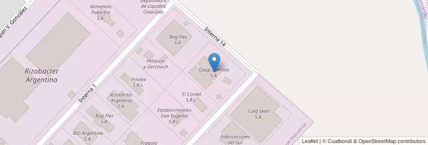 Mapa de ubicacion de Gapp Semillas S.A. en 아르헨티나, 부에노스아이레스주, Partido De Pergamino.