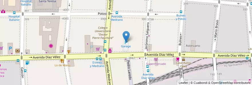 Mapa de ubicacion de Garage, Almagro en الأرجنتين, Ciudad Autónoma De Buenos Aires, Comuna 5, Buenos Aires.