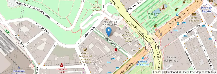 Mapa de ubicacion de Garage Cadarso en اسپانیا, بخش خودمختار مادرید, بخش خودمختار مادرید, Área Metropolitana De Madrid Y Corredor Del Henares, مادرید.