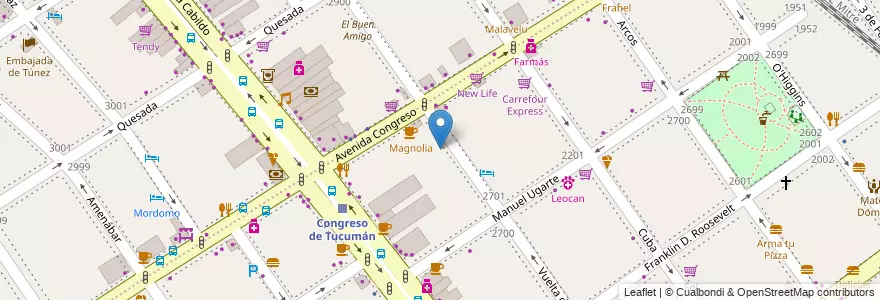 Mapa de ubicacion de Garage Celia, Belgrano en Argentina, Ciudad Autónoma De Buenos Aires, Buenos Aires, Comuna 13.