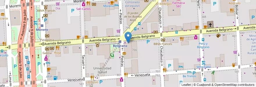 Mapa de ubicacion de Garage Dorrego, Montserrat en Argentinië, Ciudad Autónoma De Buenos Aires, Comuna 1, Buenos Aires.