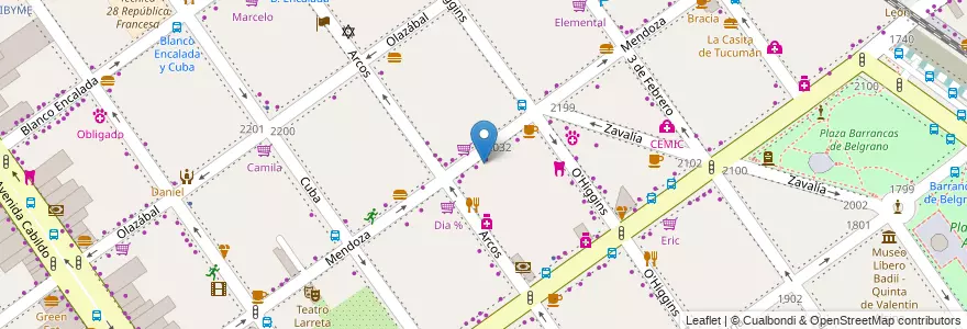 Mapa de ubicacion de Garage General Belgrano, Belgrano en الأرجنتين, Ciudad Autónoma De Buenos Aires, Buenos Aires, Comuna 13.