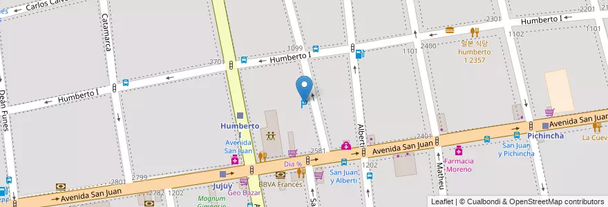 Mapa de ubicacion de Garage Gran Saavedra, San Cristobal en Argentina, Autonomous City Of Buenos Aires, Comuna 3, Autonomous City Of Buenos Aires.