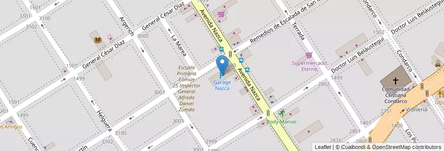Mapa de ubicacion de Garage Nazca, Villa Santa Rita en Arjantin, Ciudad Autónoma De Buenos Aires, Buenos Aires, Comuna 11.