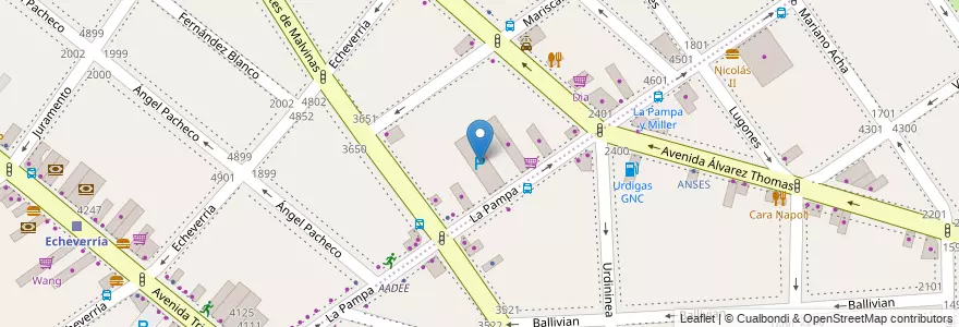 Mapa de ubicacion de Garage Pampa, Villa Urquiza en Argentinien, Ciudad Autónoma De Buenos Aires, Comuna 12, Buenos Aires.