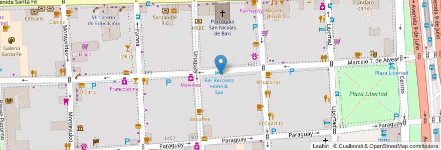 Mapa de ubicacion de Garage, Retiro en Аргентина, Буэнос-Айрес, Comuna 1, Буэнос-Айрес.