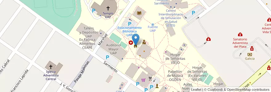 Mapa de ubicacion de Garage Vehículo Bomberos UAP en Argentina, Entre Ríos, Departamento Diamante, Libertador San Martín, Distrito Palmar.