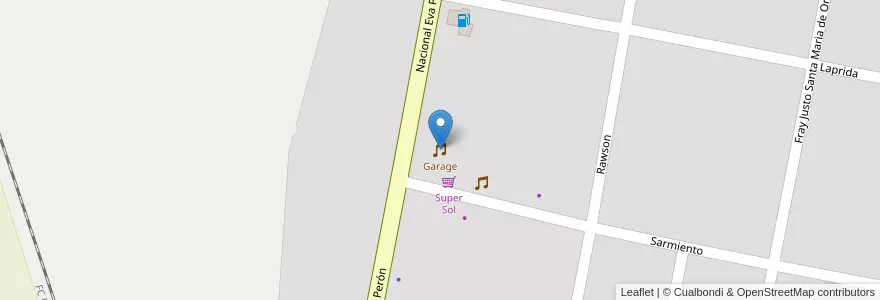 Mapa de ubicacion de Garage en Arjantin, San Juan, Şili, Angaco.