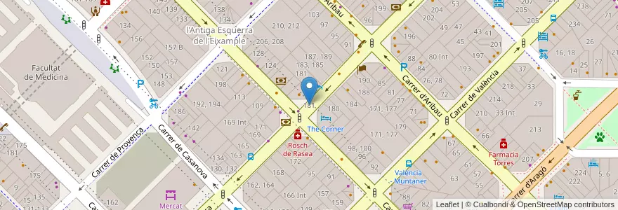 Mapa de ubicacion de Garaje Dante en 西班牙, Catalunya, Barcelona, Barcelonès, Barcelona.