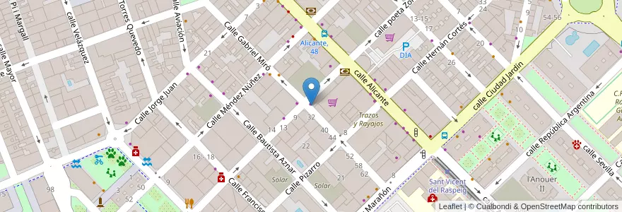 Mapa de ubicacion de Garaje del Edificio C/ García Lorca 3-5-7 en إسبانيا, منطقة بلنسية, أليكانتي, أليكانتي, Sant Vicent Del Raspeig / San Vicente Del Raspeig.