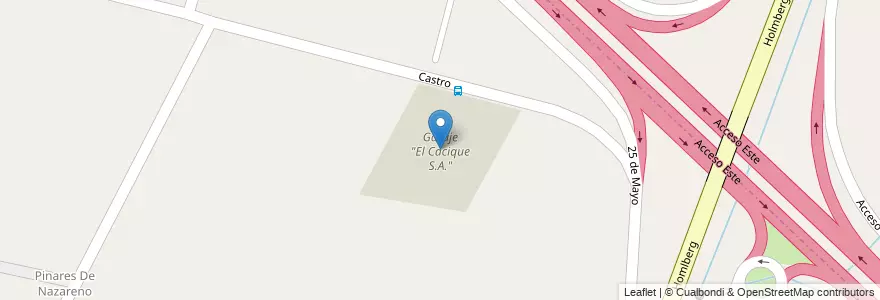 Mapa de ubicacion de Garaje "El Cacique S.A." en Argentina, Chile, Mendoza, Departamento Guaymallén, Distrito Jesús Nazareno.