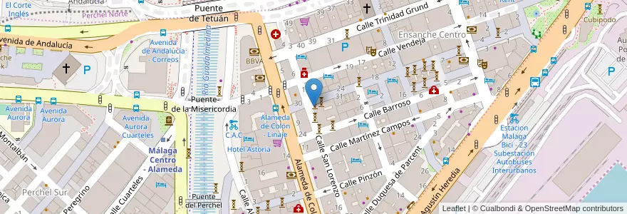 Mapa de ubicacion de Garaje Málaga en Espagne, Andalousie, Malaga, Málaga-Costa Del Sol, Málaga.