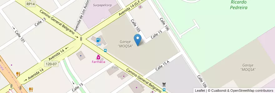 Mapa de ubicacion de Garaje "MOQSA" en 阿根廷, 布宜诺斯艾利斯省, Partido De Florencio Varela, Berazategui.