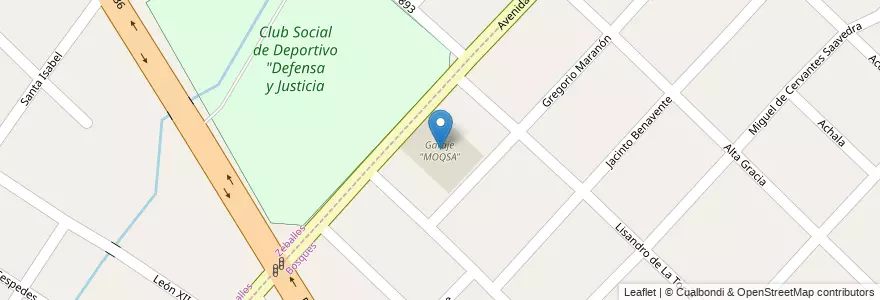 Mapa de ubicacion de Garaje "MOQSA" en Argentinien, Provinz Buenos Aires, Partido De Florencio Varela, Bosques.