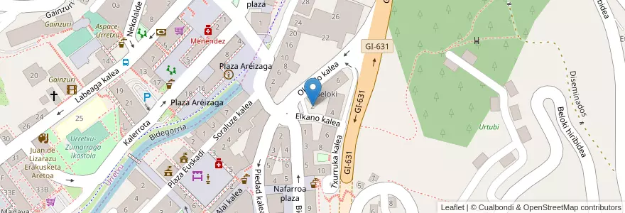 Mapa de ubicacion de Garaje Okendo en 西班牙, 巴斯克, Gipuzkoa, Goierri, Zumarraga.