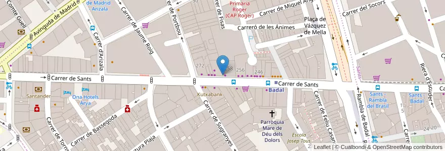 Mapa de ubicacion de Garatge Sants en スペイン, カタルーニャ州, Barcelona, バルサルネス, Barcelona.