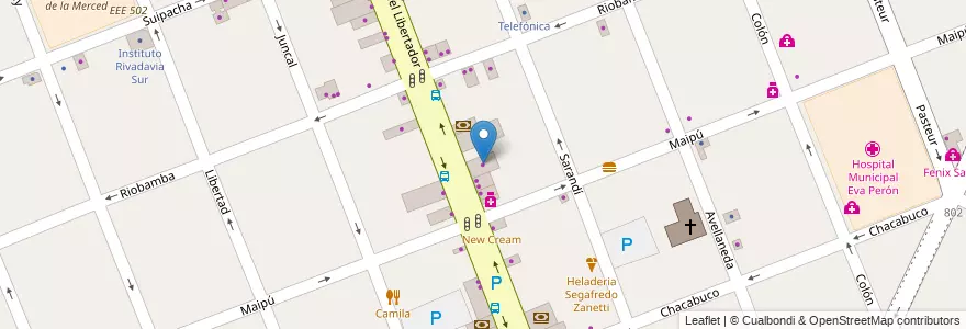 Mapa de ubicacion de Garbarino en アルゼンチン, ブエノスアイレス州, Partido De Merlo, Merlo.