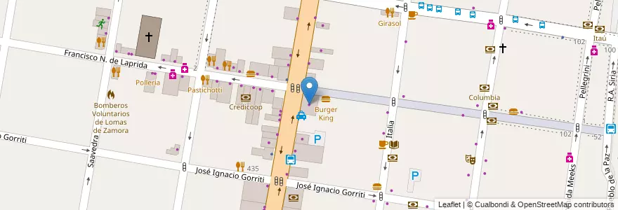 Mapa de ubicacion de Garbarino en Argentina, Buenos Aires, Partido De Lomas De Zamora, Lomas De Zamora.