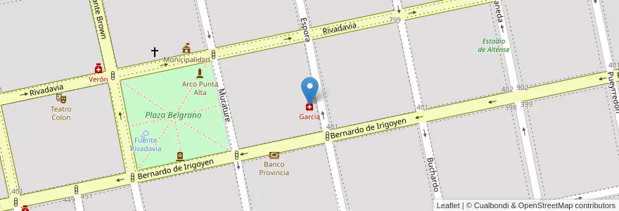 Mapa de ubicacion de García en الأرجنتين, بوينس آيرس, Partido De Coronel De Marina Leonardo Rosales, Punta Alta.