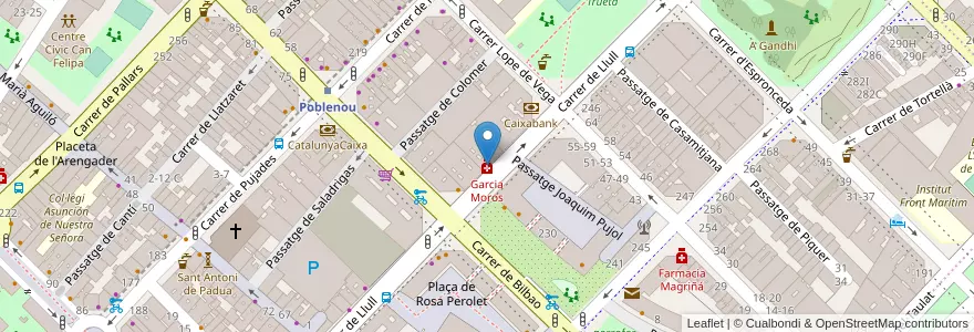 Mapa de ubicacion de Garcia Moros en Sepanyol, Catalunya, Barcelona, Barcelonès, Barcelona.