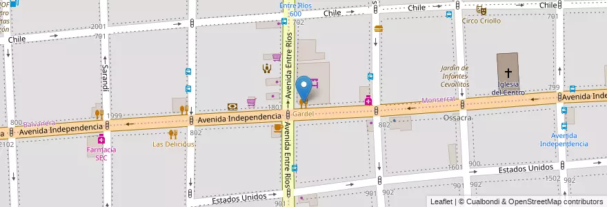 Mapa de ubicacion de Gardel, Montserrat en Argentine, Ciudad Autónoma De Buenos Aires, Buenos Aires.