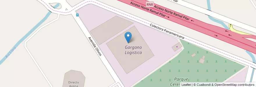 Mapa de ubicacion de Gargano Logistica en Argentine, Province De Buenos Aires, Partido De Malvinas Argentinas.