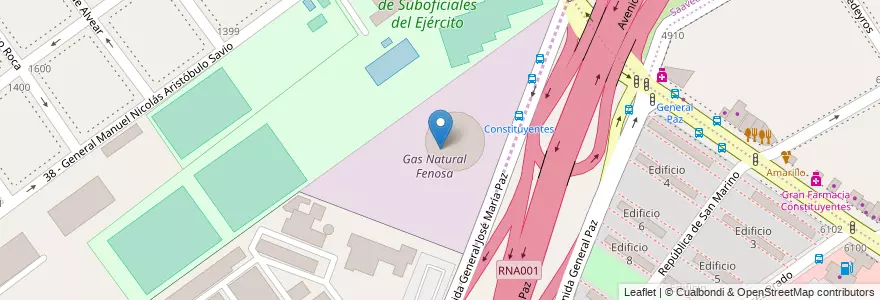 Mapa de ubicacion de Gas Natural Fenosa en Аргентина, Буэнос-Айрес, Partido De General San Martín.
