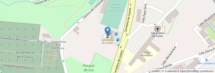 Mapa de ubicacion de Gasolinera de Ceares en Испания, Астурия, Астурия, Gijón/Xixón.