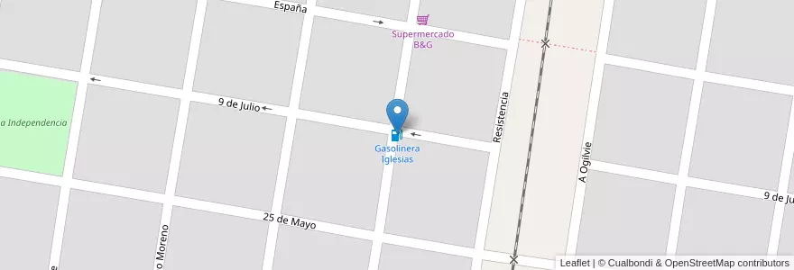 Mapa de ubicacion de Gasolinera Iglesias en Аргентина, Санта-Фе, Departamento Vera, Municipio De Vera, Vera.