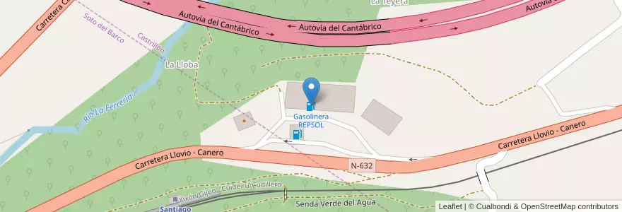 Mapa de ubicacion de Gasolinera REPSOL en スペイン, アストゥリアス州, アストゥリアス州, Castrillón.