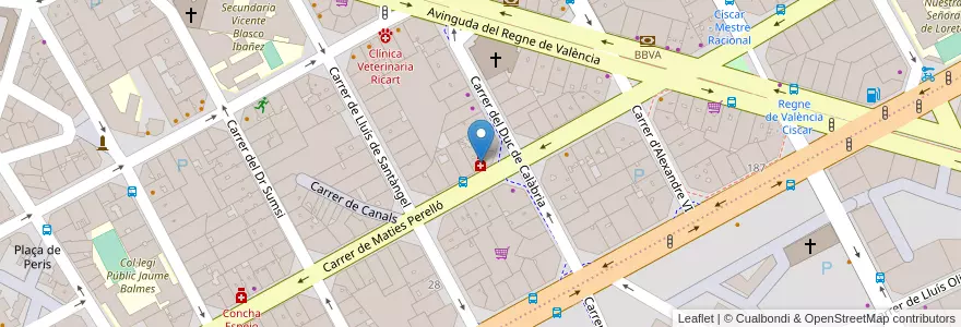 Mapa de ubicacion de Gastaldi Rodrigo en İspanya, Comunitat Valenciana, València / Valencia, Comarca De València, València.