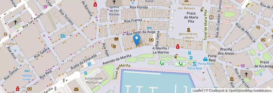 Mapa de ubicacion de Gasthof en スペイン, ガリシア州, A Coruña, A Coruña, A Coruña.