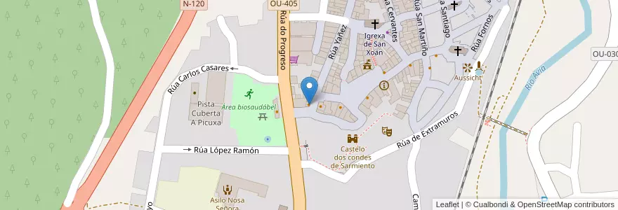 Mapa de ubicacion de Gastrobar Portada en Espagne, Galice, Ourense, O Ribeiro, Ribadavia.