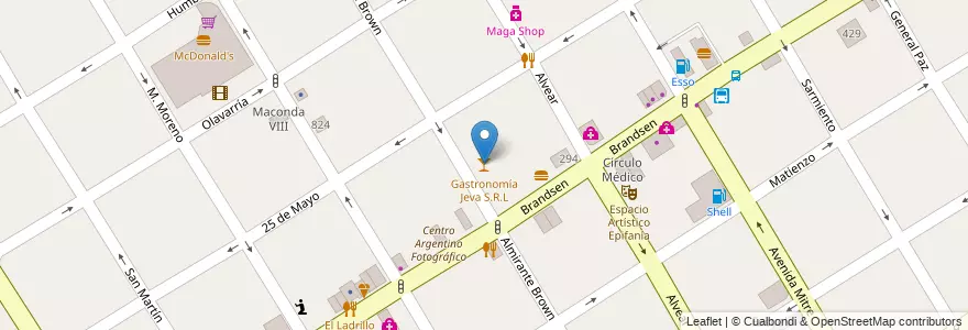 Mapa de ubicacion de Gastronomía Jeva S.R.L en Arjantin, Buenos Aires, Partido De Quilmes, Quilmes.