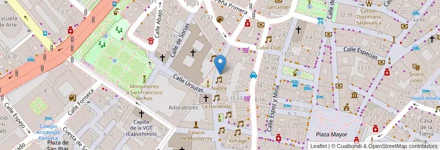 Mapa de ubicacion de Gatsby en 스페인, Castilla Y León, Salamanca, Campo De Salamanca, Salamanca.