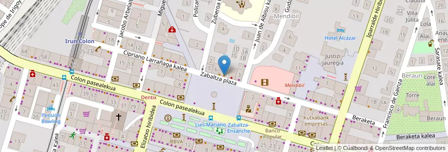 Mapa de ubicacion de Gaudí café en España, Euskadi, Gipuzkoa, Bidasoa Beherea / Bajo Bidasoa, Irun.
