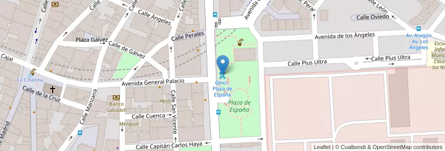 Mapa de ubicacion de Gbici - Plaza de España en إسبانيا, منطقة مدريد, منطقة مدريد, Área Metropolitana De Madrid Y Corredor Del Henares, Getafe.