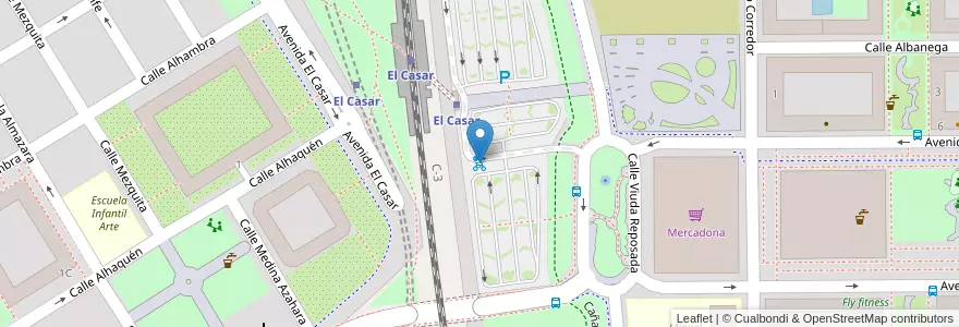 Mapa de ubicacion de Gbici - Renfe El Casar en スペイン, マドリード州, Comunidad De Madrid, Área Metropolitana De Madrid Y Corredor Del Henares, Getafe.