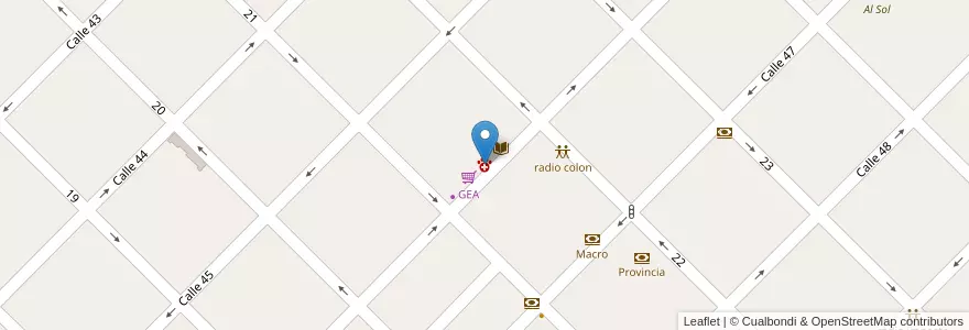 Mapa de ubicacion de GEA en Argentinië, Buenos Aires, Partido De Colón, Colón.