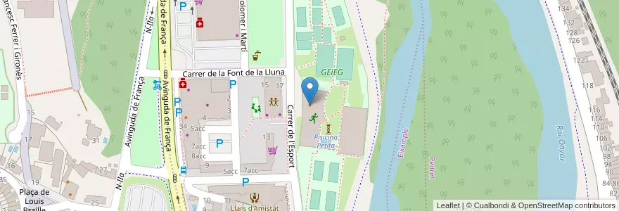 Mapa de ubicacion de GEIEG cafe en اسپانیا, Catalunya, خرنا, Gironès, خرنا.