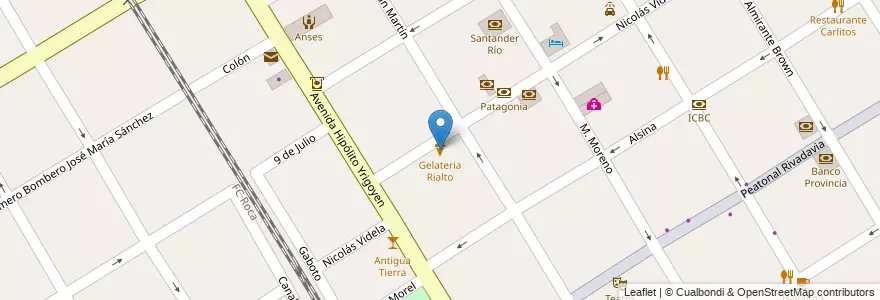 Mapa de ubicacion de Gelateria Rialto en アルゼンチン, ブエノスアイレス州, Partido De Quilmes, Quilmes.