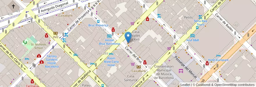Mapa de ubicacion de Gelateria Verdú en 스페인, Catalunya, Barcelona, Barcelonès, 바르셀로나.