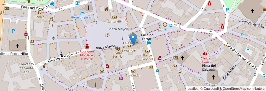 Mapa de ubicacion de Gelati dalla'Italia Ernesto en スペイン, カスティーリャ・イ・レオン州, Valladolid, Valladolid.
