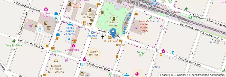 Mapa de ubicacion de Gelatissimo! en Аргентина, Буэнос-Айрес, Partido De Moreno, Moreno.